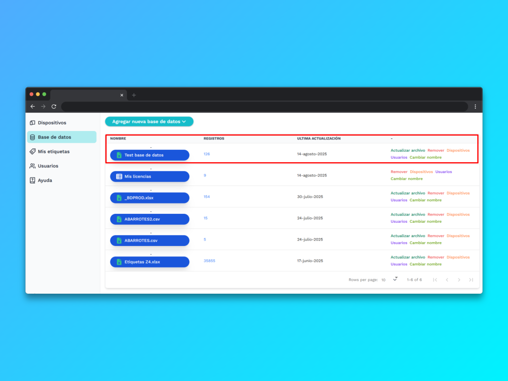 Comenzar uso de bases de datos