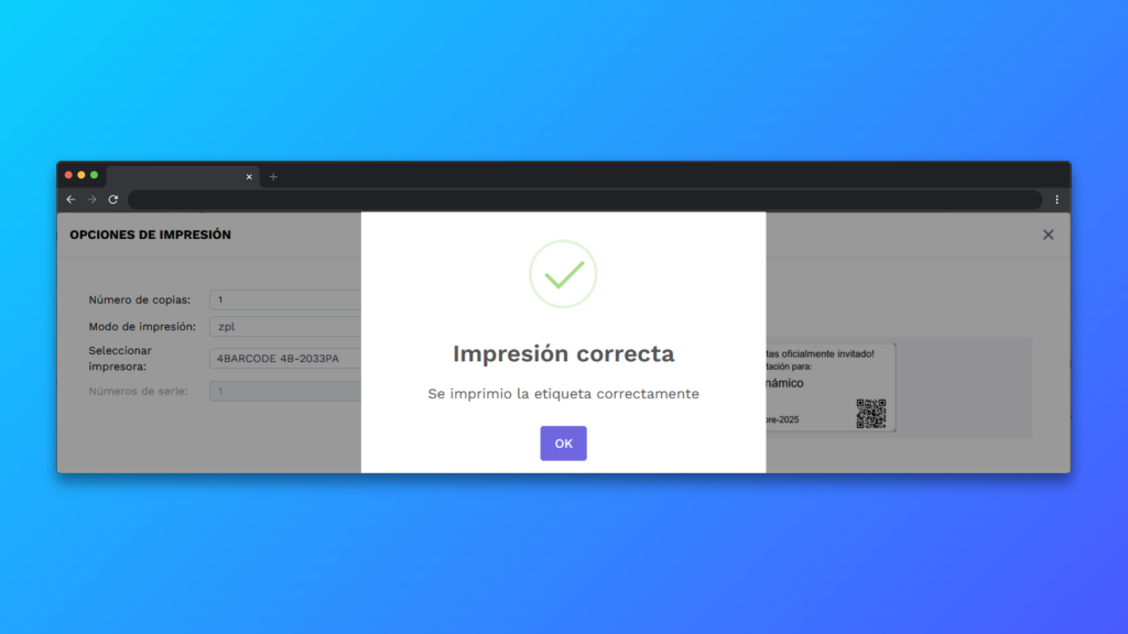 Impresión correcta