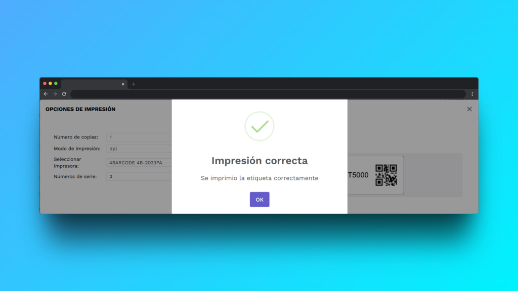 correcta impresión de serializado