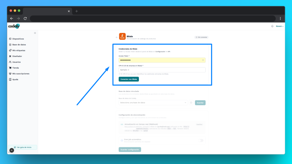 Conectando API bsale con codaly